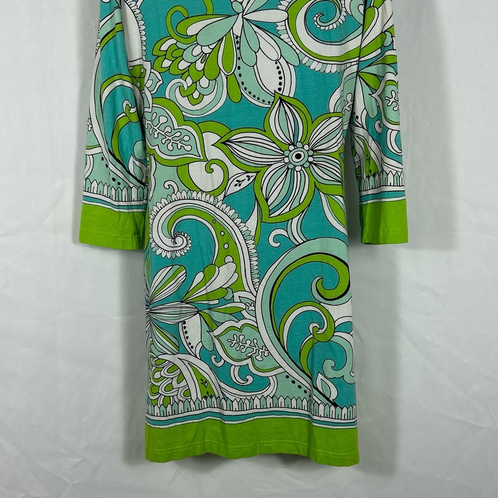 Barbara Gerwit Cotton Floral V-Neck long sleeve dress S - Picture 9 of 9